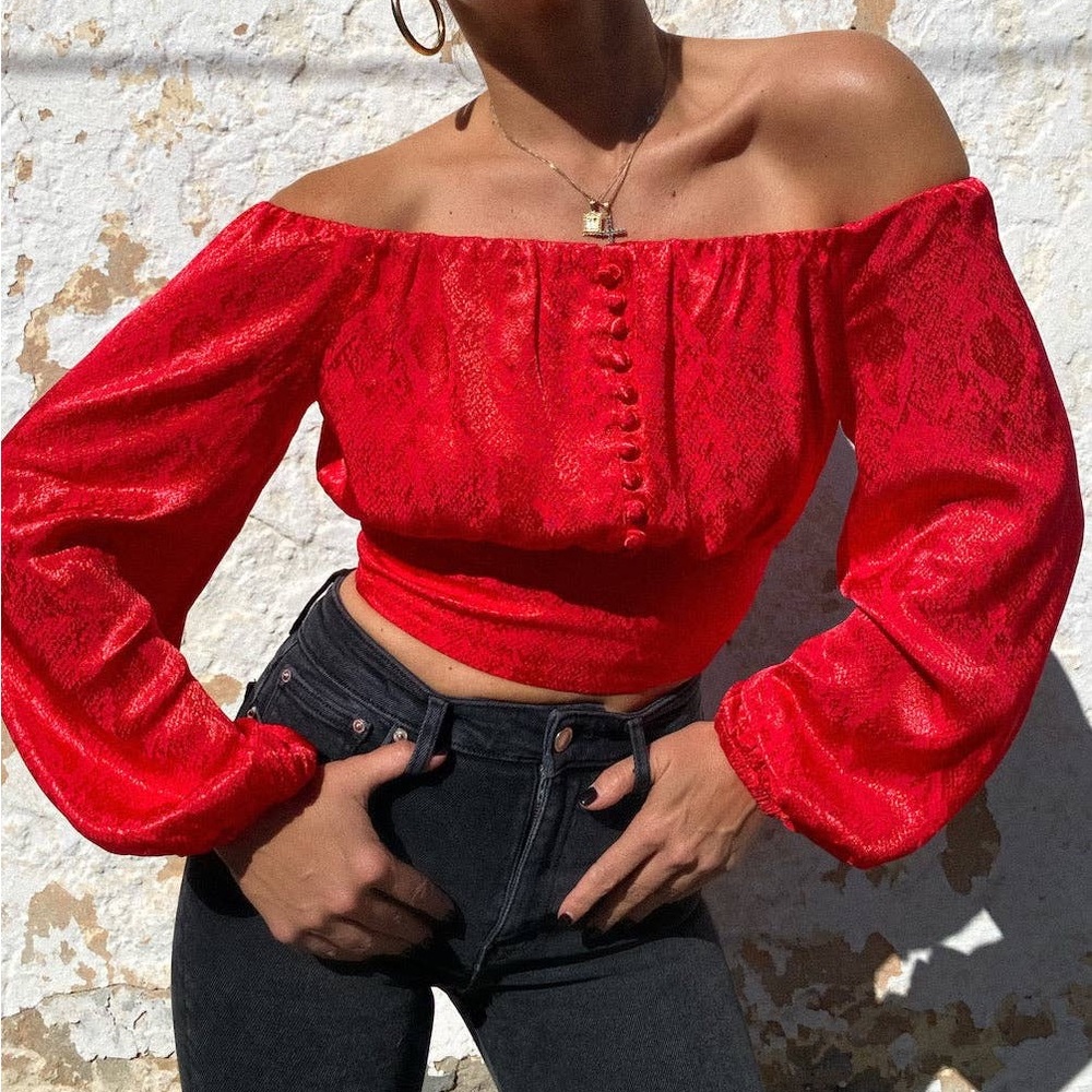 Jonas Crop Top Red by AFRM